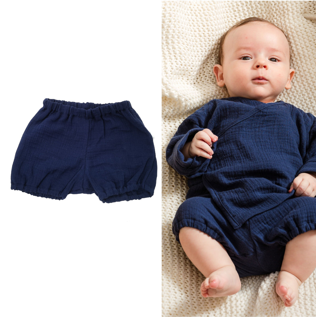 iobio Musselin Mini Shorts Regatta Dunkelblau