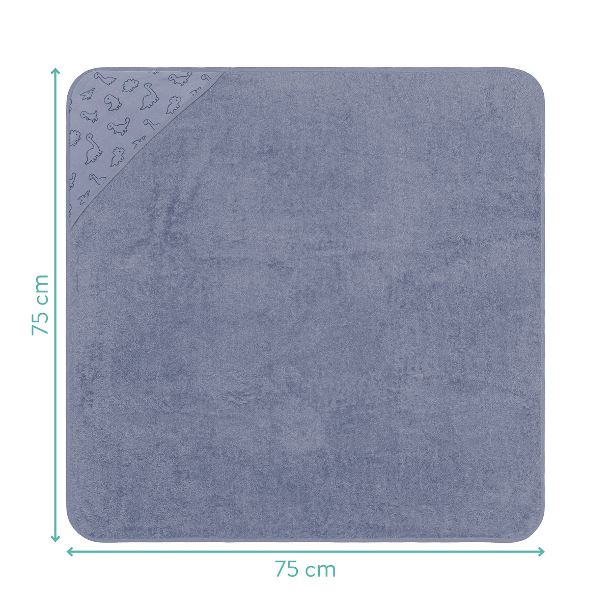 Fillikid Kapuzenbadetuch Set Dinos Blau 100x100cm