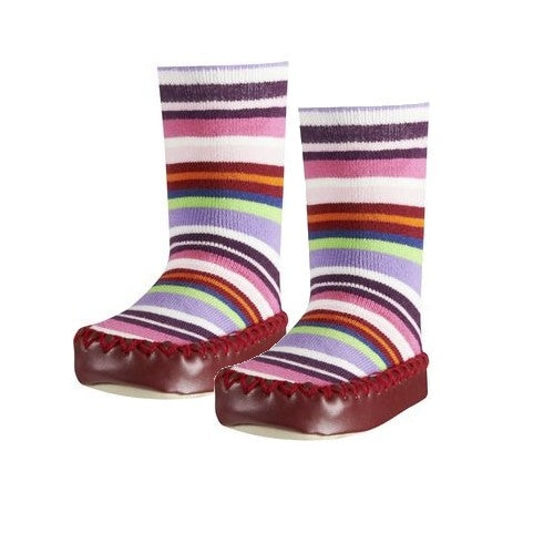 Playshoes Hüttenschuh Streifen Rosa