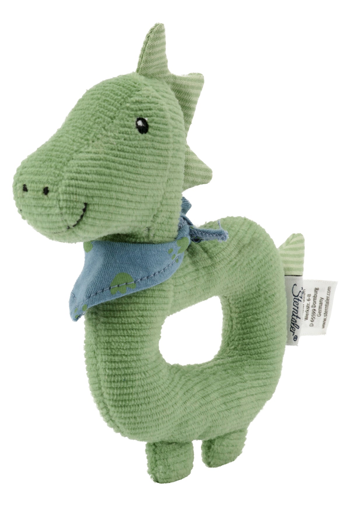 Sterntaler Babyrassel Greifling Dino grün