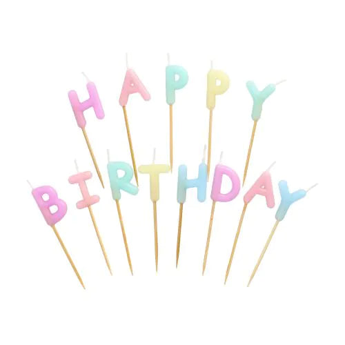 Bunte Happy Birthday Kuchen Kerzen (13 St/Pack)