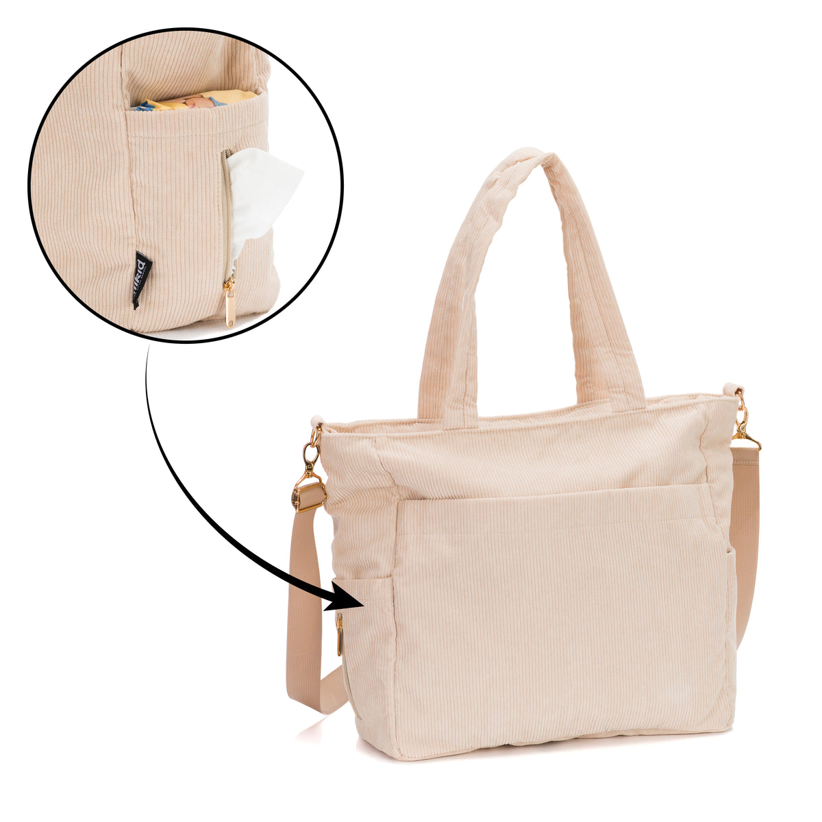 fillikid Wickeltasche Cord 39cm
