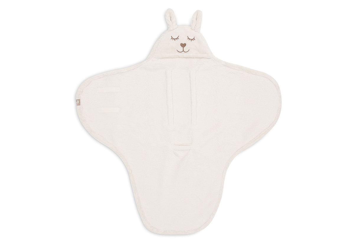 Jollein Wickeldecke Einschlagdecke Bunny Cloudy Rib Oatmeal