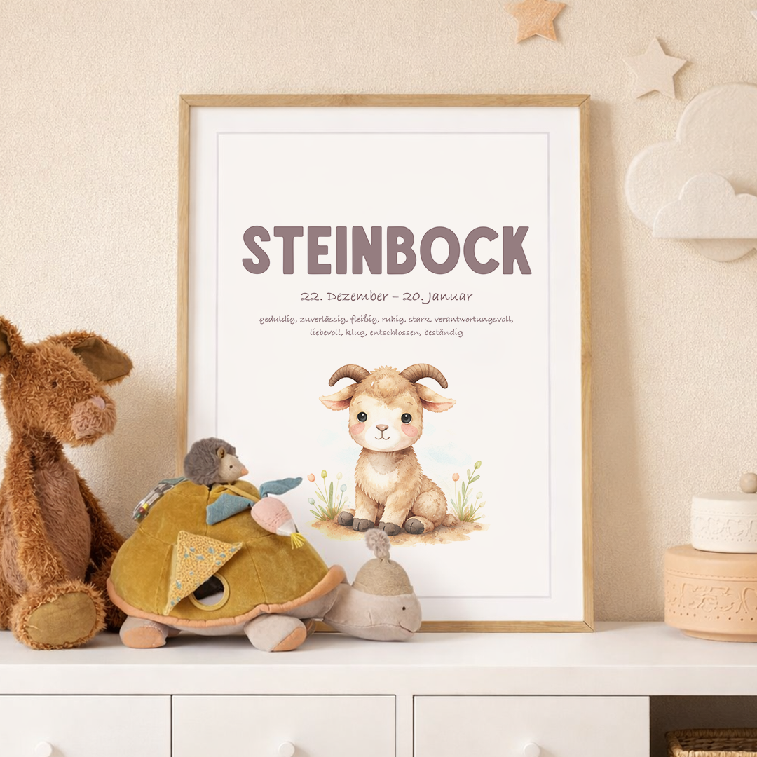 Baby Sternzeichen Poster Steinbock 40x60 cm