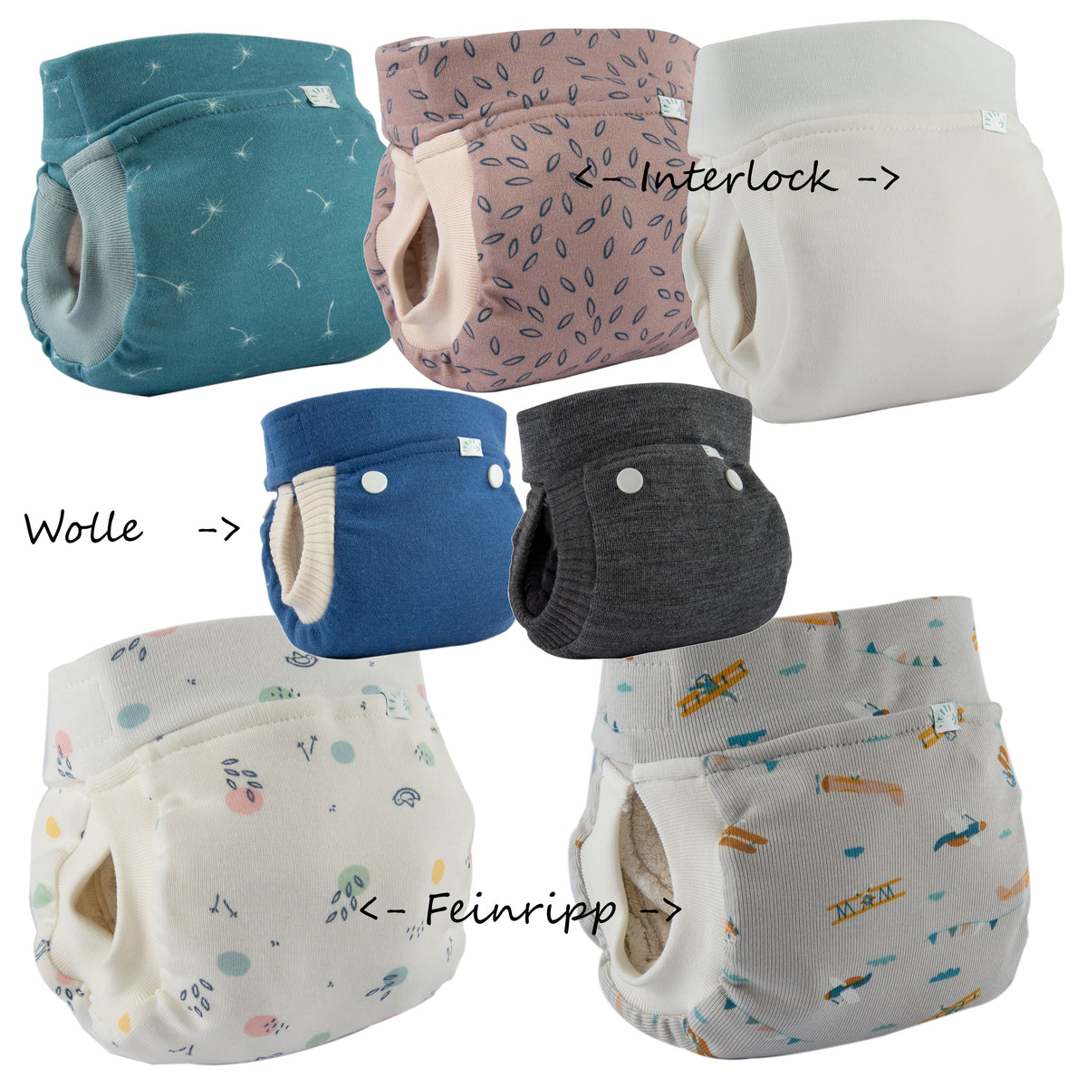 Popolini AiO Stoffwindel Easy Free - Überhose & Saugkern 2in1