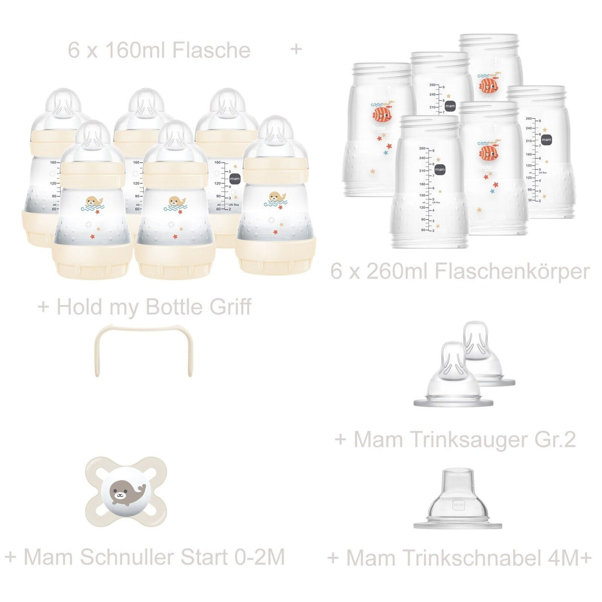 MAM Erstlings Babyflaschen Geschenkset Easy Start XXL