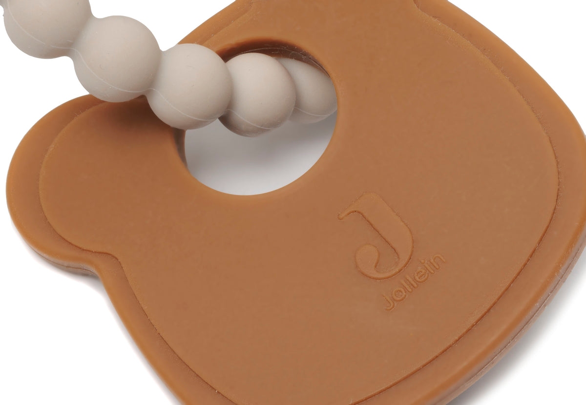 Jollein Baby Beißring Silikon Teddy Bear Schlüsselbund