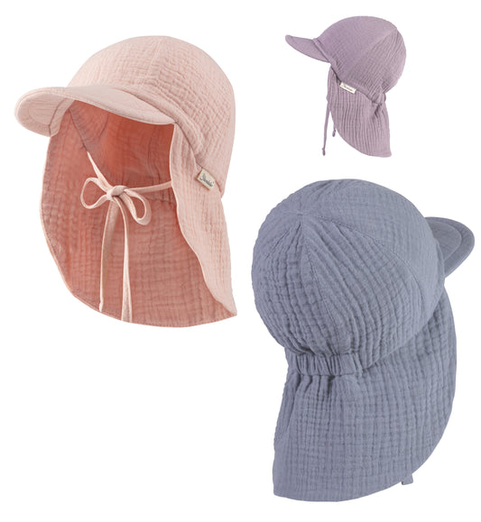 Sterntaler UV Sonnenhut Musselin Schirmmütze mit Nackenschutz