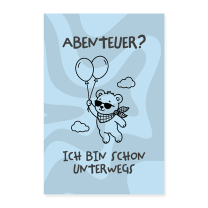 Tierbande Poster 40x60 cm Bär Teddy - Weiß
