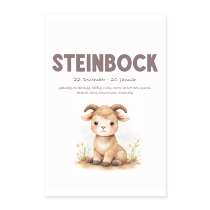 Baby Sternzeichen Poster Steinbock 40x60 cm - Weiß