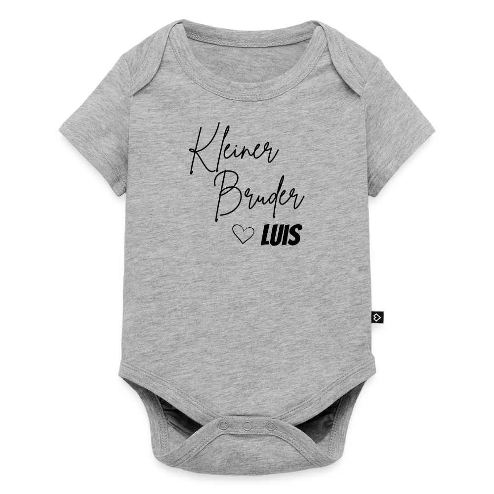 Baby Bio-Kurzarm-Body Kleiner Bruder - Grau meliert