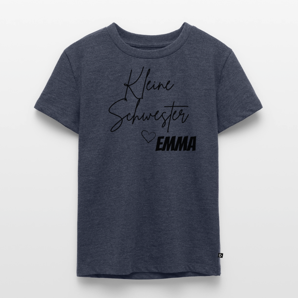 Geschwistershirt Kleine Schwester - Jeansblau 