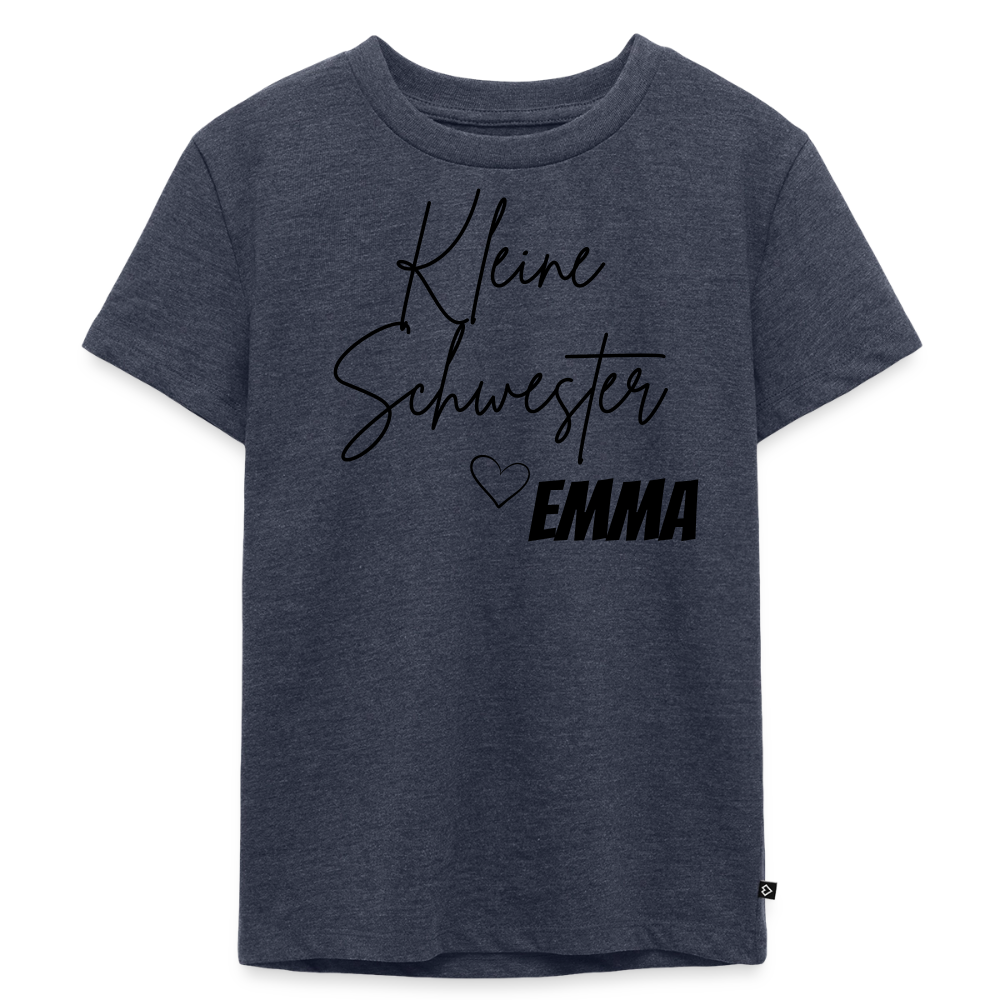 Geschwistershirt Kleine Schwester - Jeansblau 