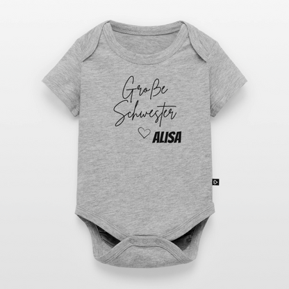 Geschwisterbody Große Schwester - Grau meliert