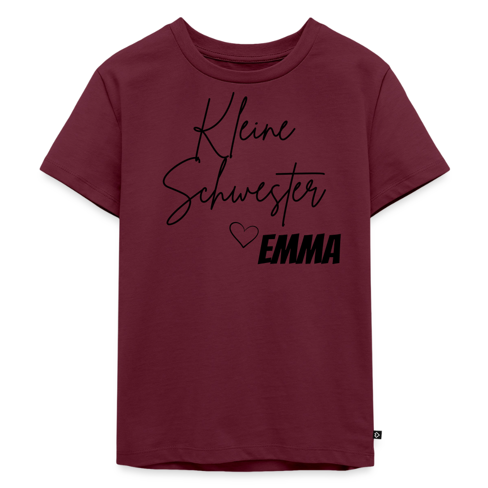 Geschwistershirt Kleine Schwester - Burgunderrot