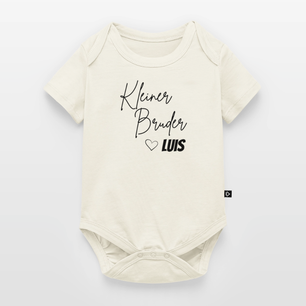 Baby Bio-Kurzarm-Body Kleiner Bruder - Naturweiß