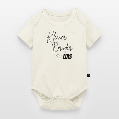 Baby Bio-Kurzarm-Body Kleiner Bruder - Naturweiß