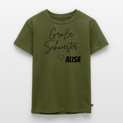 Geschwistershirt Große Schwester - Khaki
