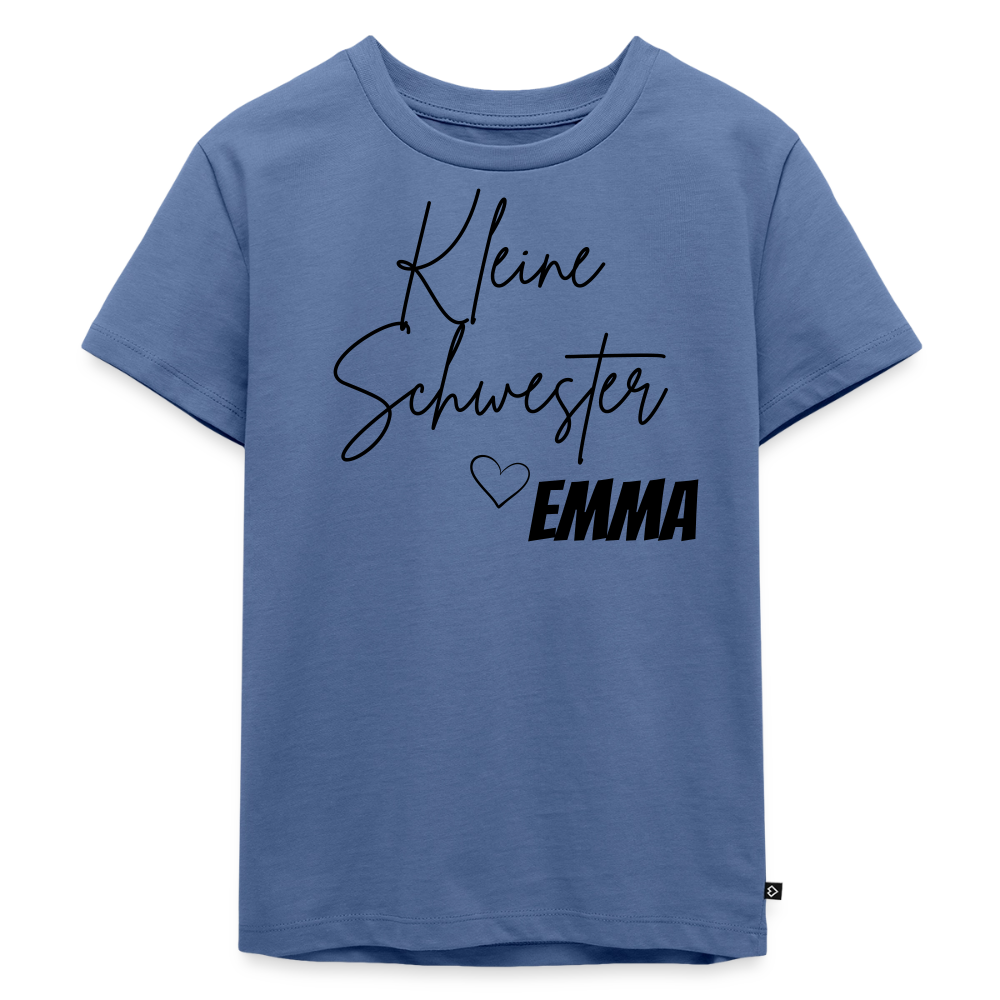 Geschwistershirt Kleine Schwester - Taubenblau
