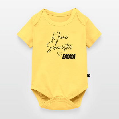 Baby Bio-Kurzarm-Body - Pastellgelb
