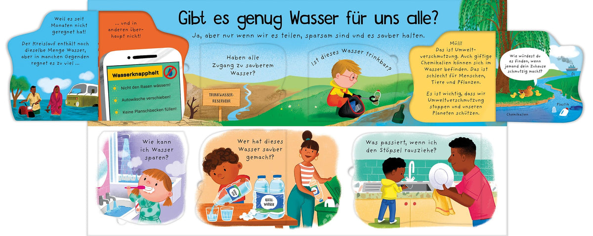 Usborne Kinderbuch mit Klappen: Woher kommt unser Wasser 4J+