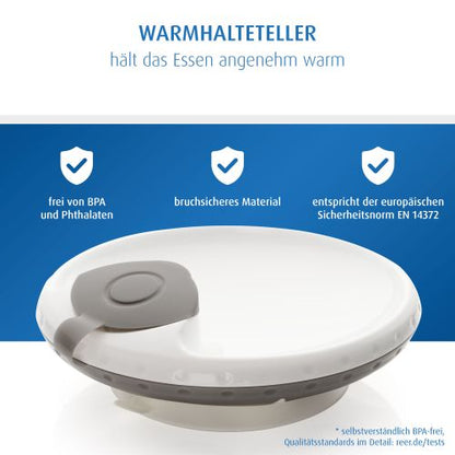 reer Kinder Warmhalte Teller mit Saugnapf, 6m+