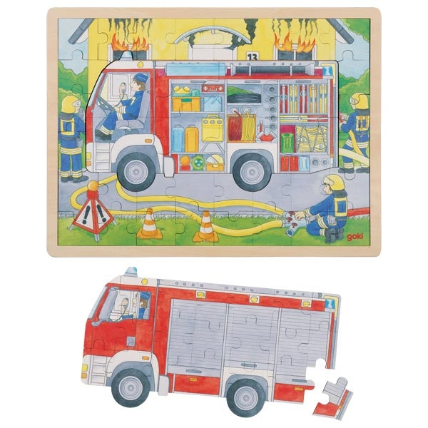 Goki 2in1 Schichtenpuzzle Feuerwehr, 3J+