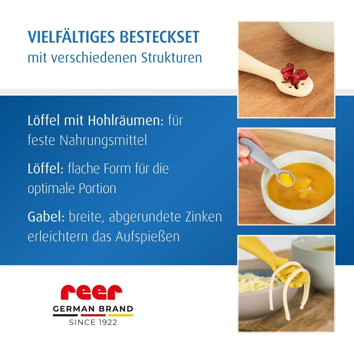 reer Little Yummie Silikon Babylöffel 3er Set geeignet ab 6 Monaten