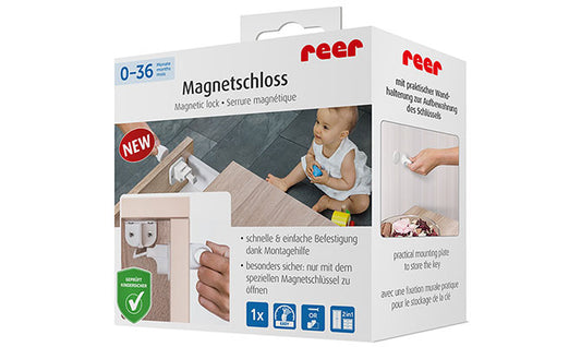 Reer Kindersicherung Magnetschloß für Schränke und Schubladen 0-36 Monate