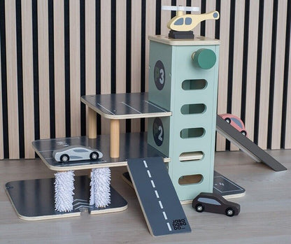 Jabadabado Spielzeug Autogarage Parkgarage Holz 2J+