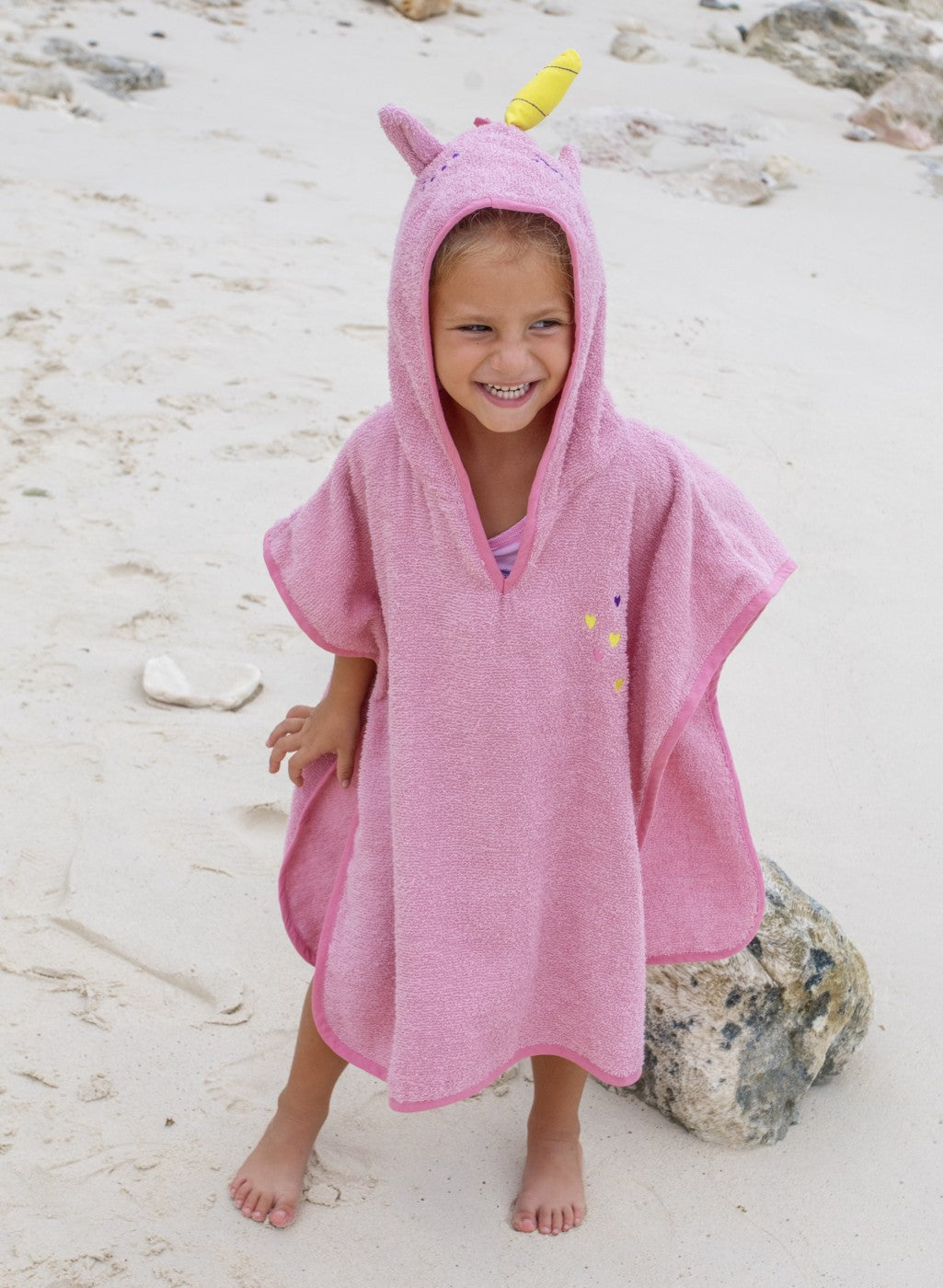Playshoes Frottee Poncho Einhorn Rosa