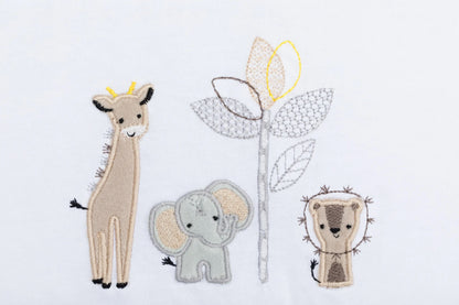 fillikid Baby Stickerei Bettwäsche Safari Grau