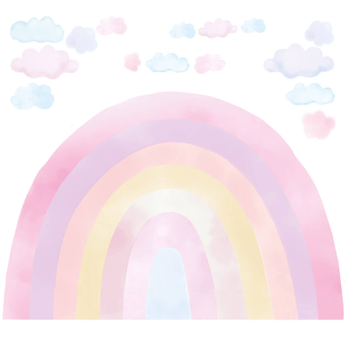 Pastelowe Love Wandaufkleber Sticker Rainbow Regenbogen