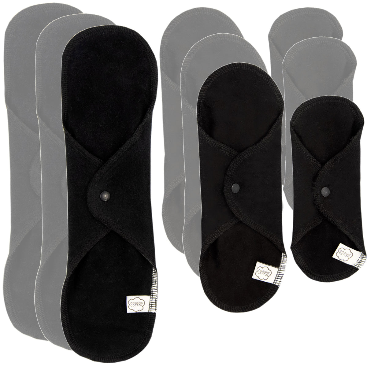ImseVimse waschbare Damenbinden Black 3er