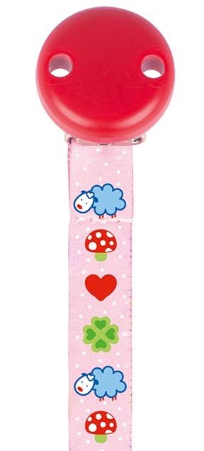 Heimess Baby Textil Schnullerband mit Clip & Silikonring