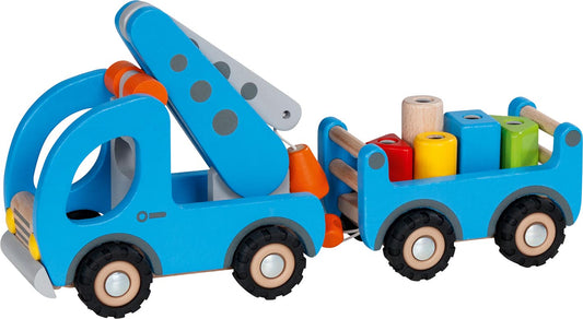 Goki Kranwagen mit Anhänger und magnetischer Ladung 3J+