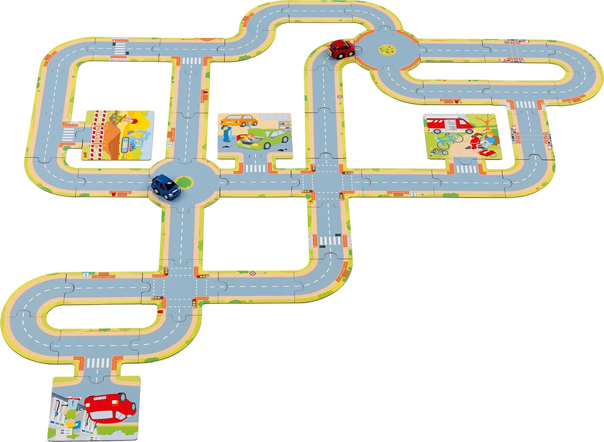 Goki Spiel Straße mit 2 Autos 3J+