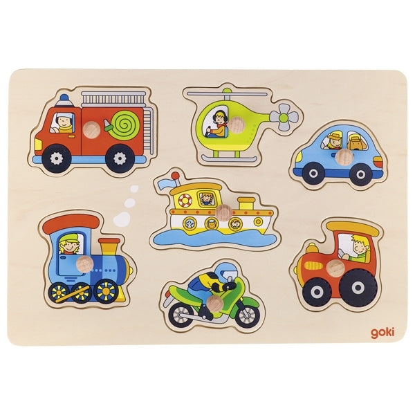 Goki Baby Steckpuzzle Verkehrsmittel Fahrzeuge