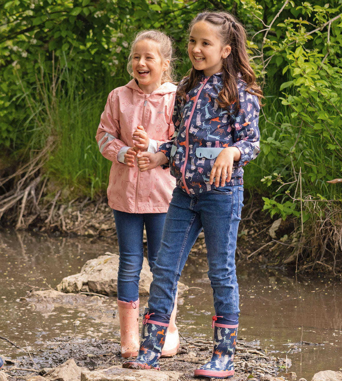 Playshoes Kinder Regenjacke Rehe Rosa