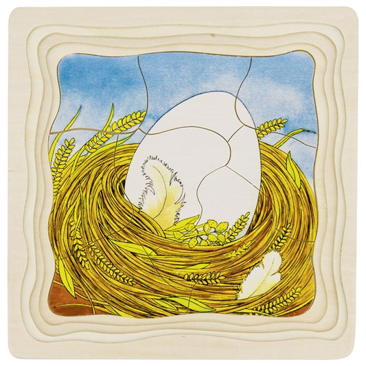 Goki 4 in1 Schichtenpuzzle Das Huhn, 3J+