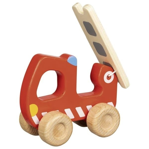 goki Feuerwehr Leiterwagen rot aus Holz  2J+