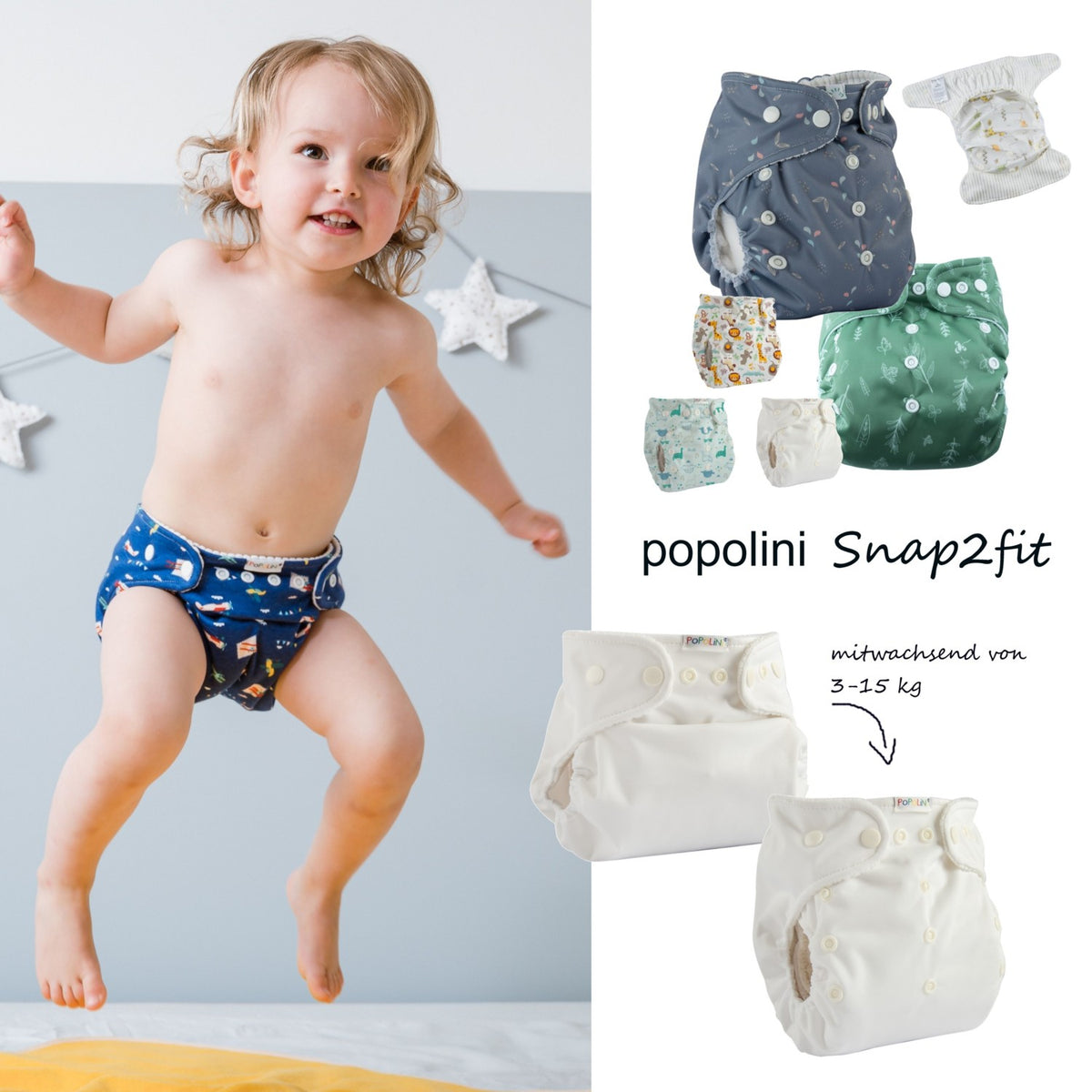 Popolini Snap2Fit Überhose größenverstellbar
