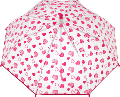Playshoes Regenschirm Herzchen Transparent