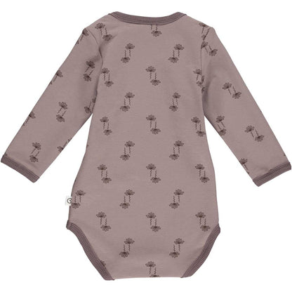 müsli Silent Langarm Babybody Girl Sparrow Mauve/Braun