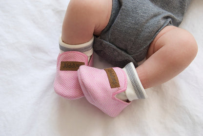 Juddlies weiche Babyschuhe Cottage Sunset Pink in Geschenkbox
