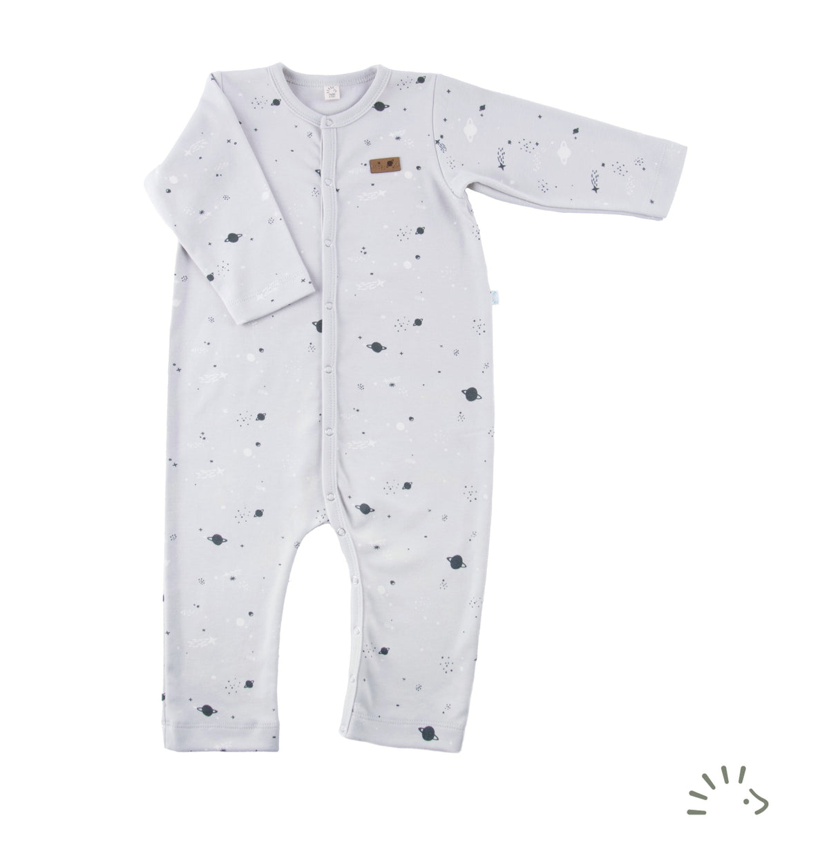 iobio Babyoverall Einteiler Stardust Planeten hellgrau