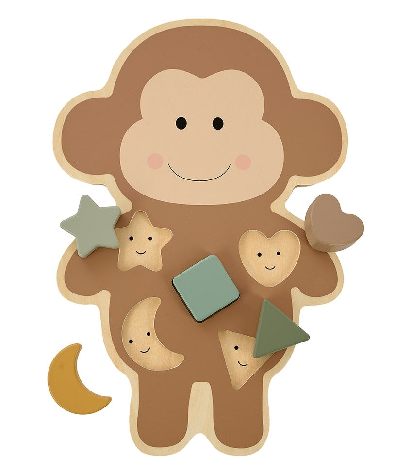 Jabadabado Baby Holzpuzzle Äffchen braun 12m+
