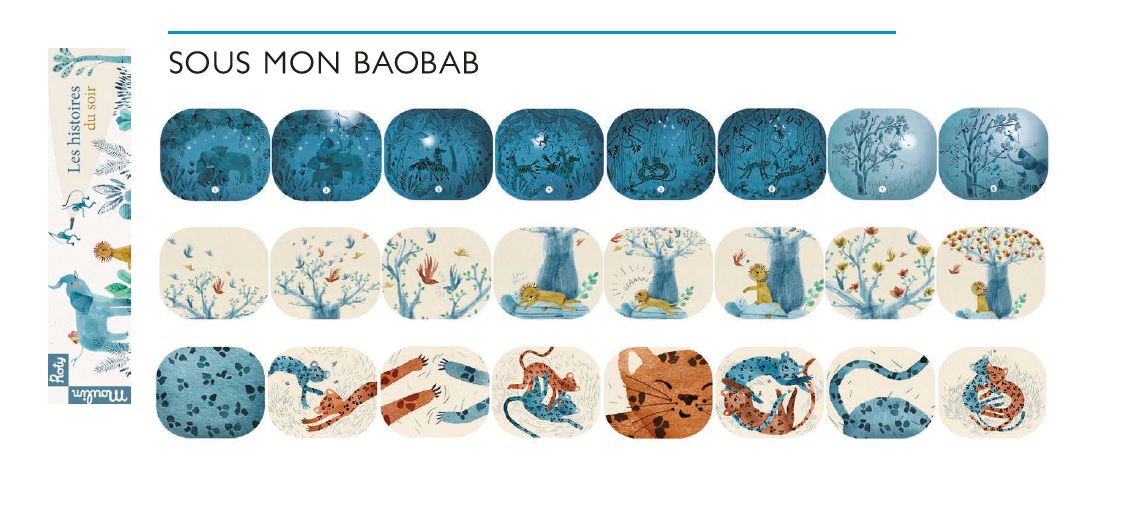 Moulin Roty Les Baobab Diascheiben f. Geschichtenlampe