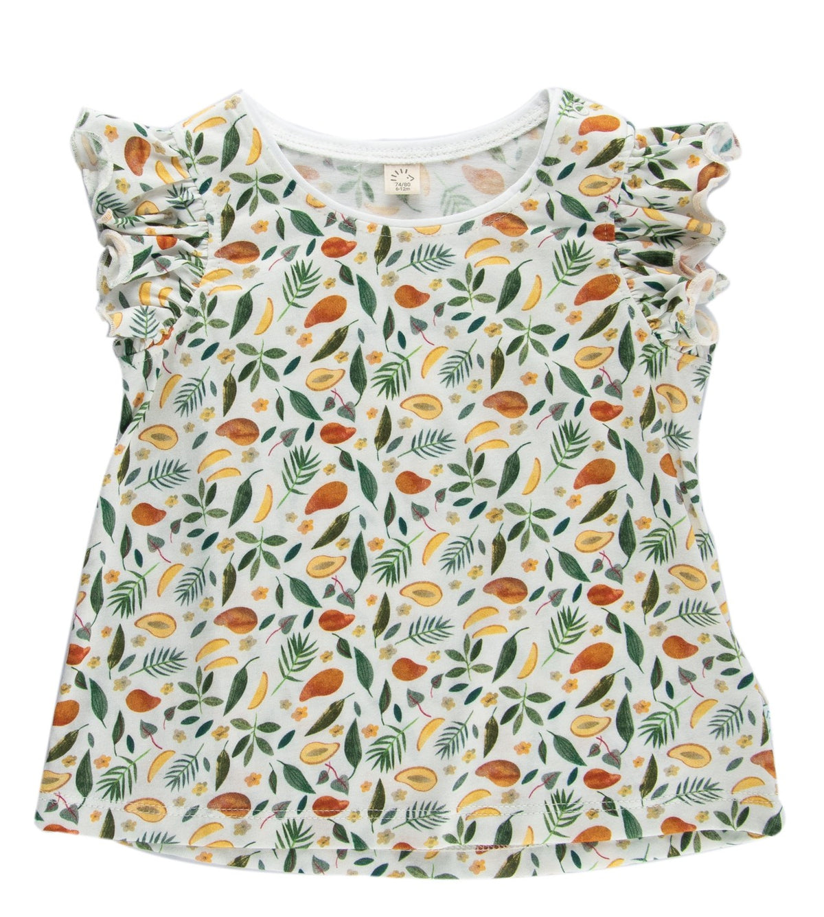 Iobio Sommer Mädchen Rüschen T-Shirt Single Jersey Mango Allover