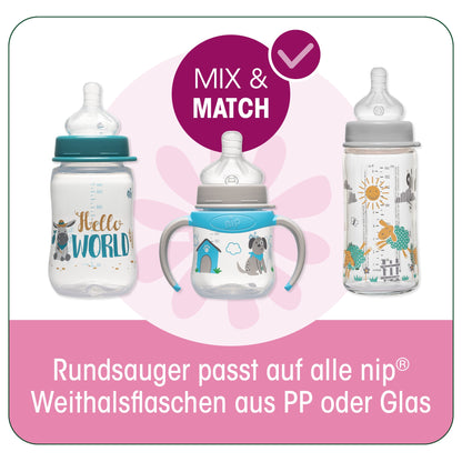 NIP Weithals Trinkssauger Silikon Cherry Rund